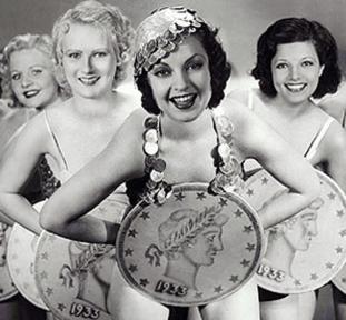 Publiciteitsfoto 'Gold diggers of 1933', regie Mervyn LeRoy, succesvolle musical uit de crisisjaren.
